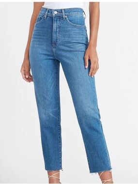 ❗️Express Mom Jean Super High Rise Straight-Leg Jeans in Medium Blue MSRP $98